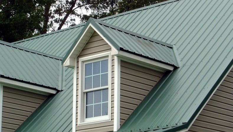 Green Standing Seam Metal Roof